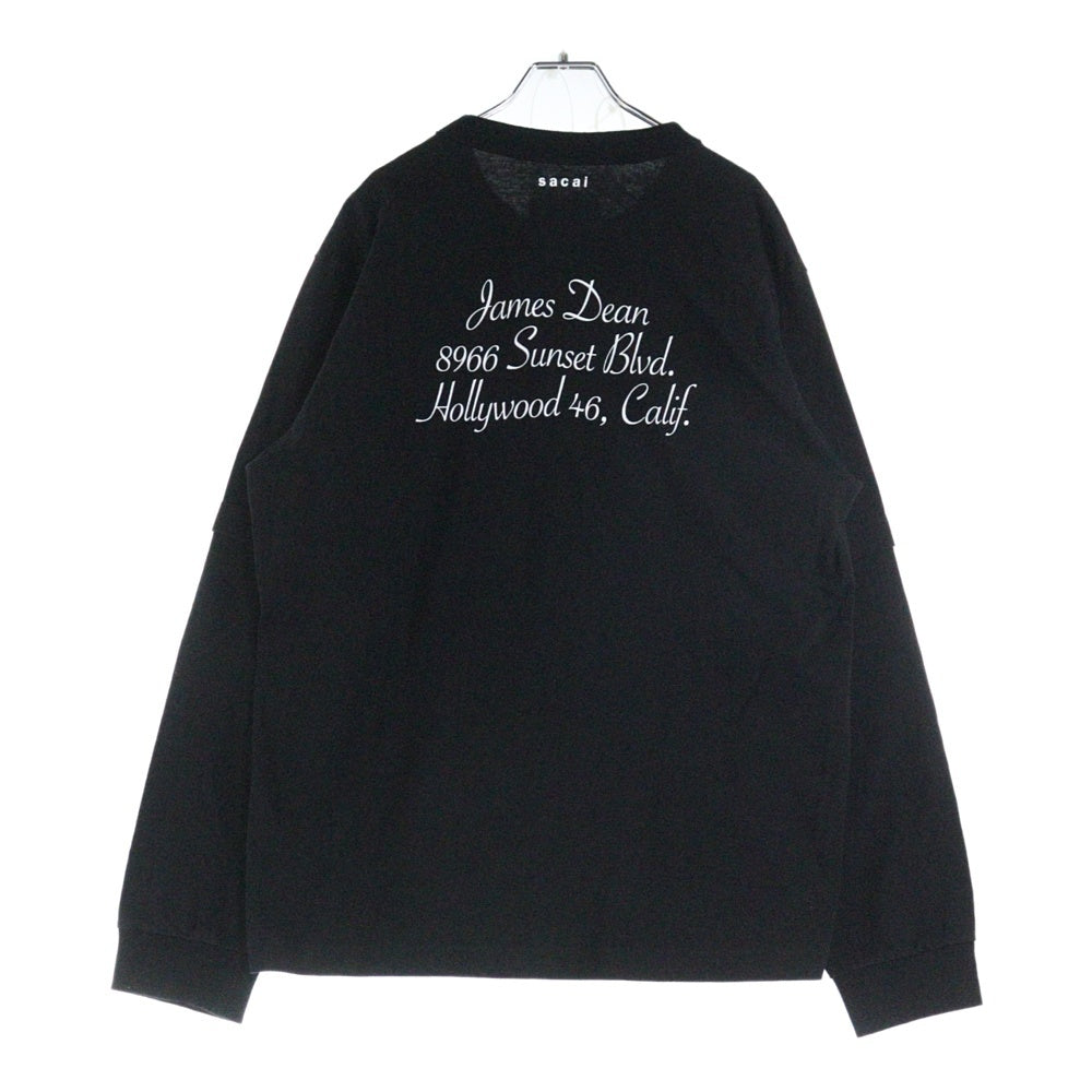 Sacai(サカイ) 25SS James Dean L S T-shirt 長袖プリントカットソー 25-0921S ブラック