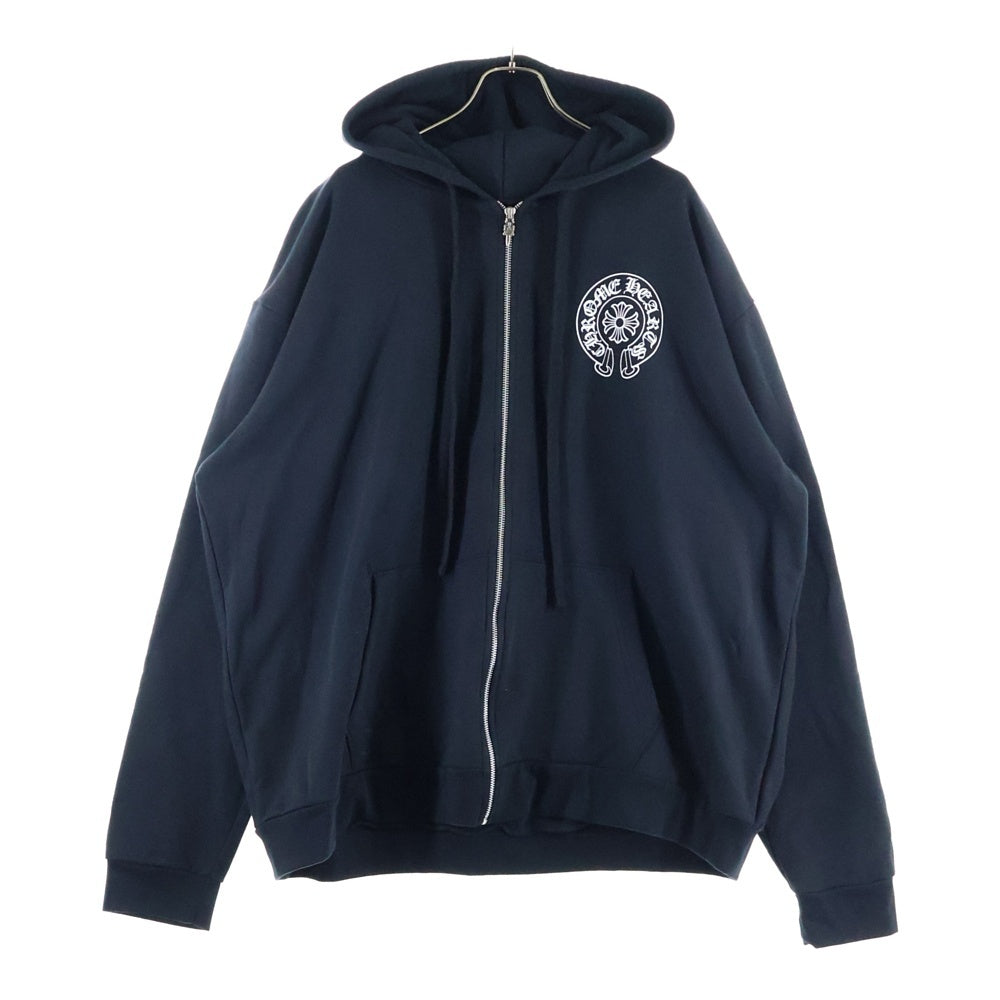 CHROME HEARTS(クロムハーツ) SWTSHRT PLVR 東京限定ホースシューバックプリント プルオーバーパーカー ブラック/ホワイト