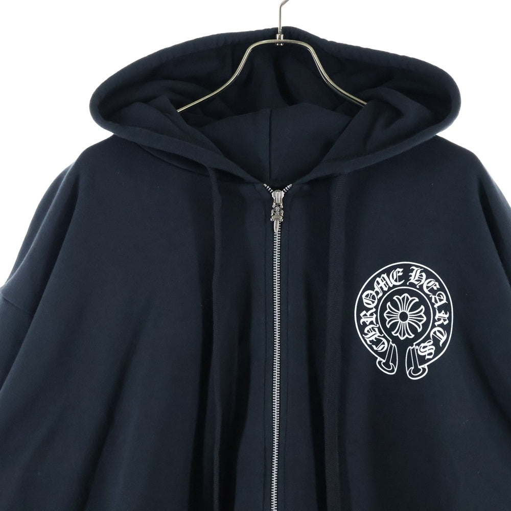 CHROME HEARTS(クロムハーツ) SWTSHRT PLVR 東京限定ホースシューバックプリント プルオーバーパーカー ブラック/ホワイト