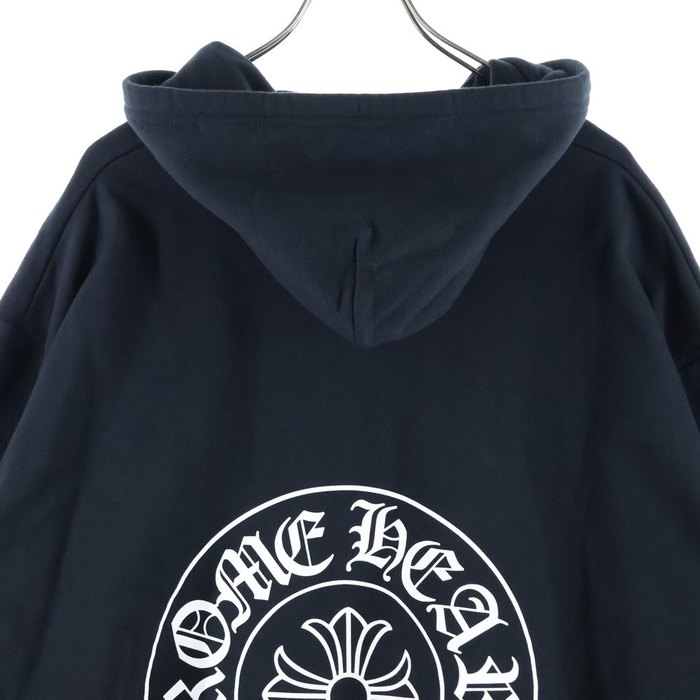 CHROME HEARTS(クロムハーツ) SWTSHRT PLVR 東京限定ホースシューバックプリント プルオーバーパーカー ブラック/ホワイト
