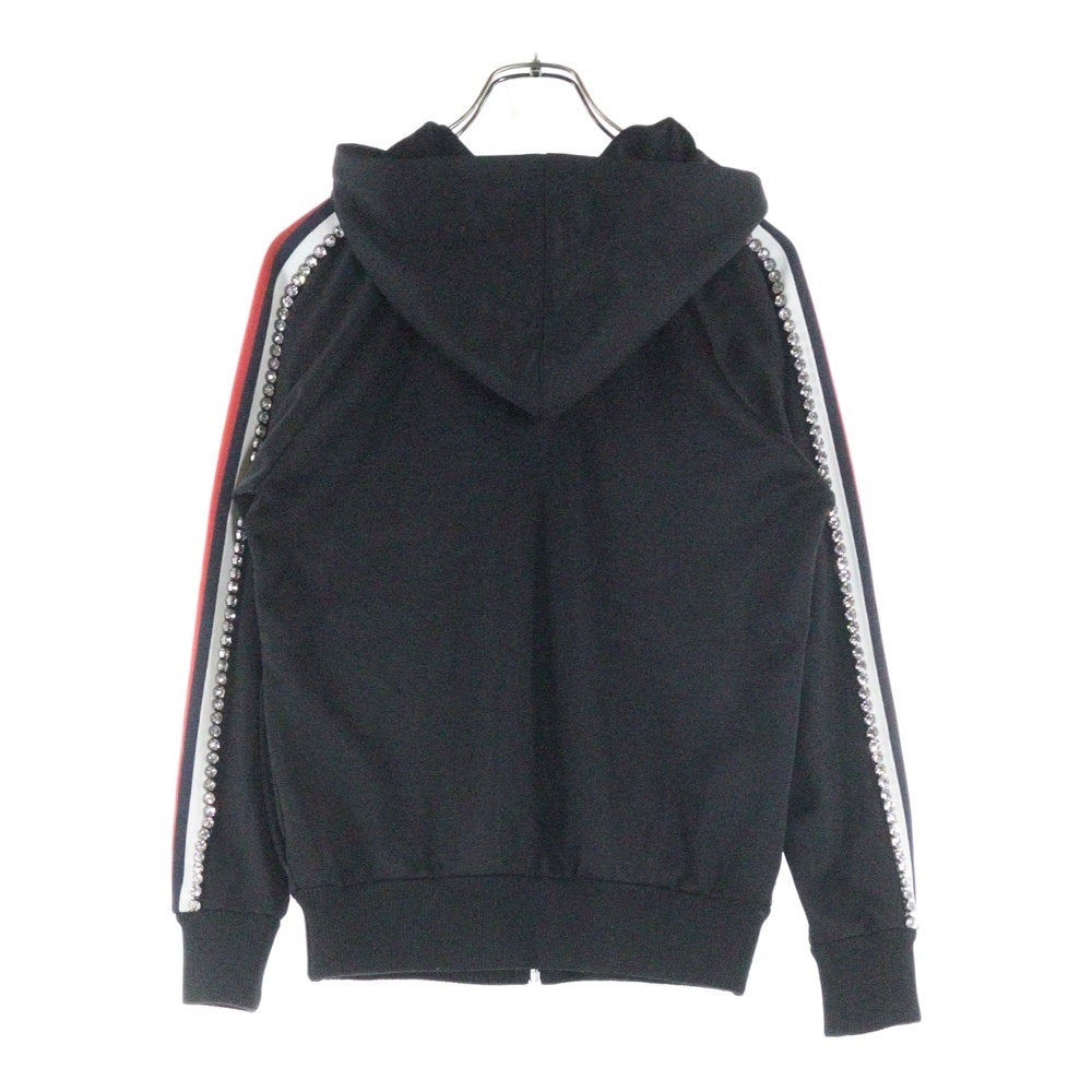 GUCCI(グッチ) クリスタルエンブロイダリー付 ジャージ フーディ パーカー ブラック レディース 472245 X9H56