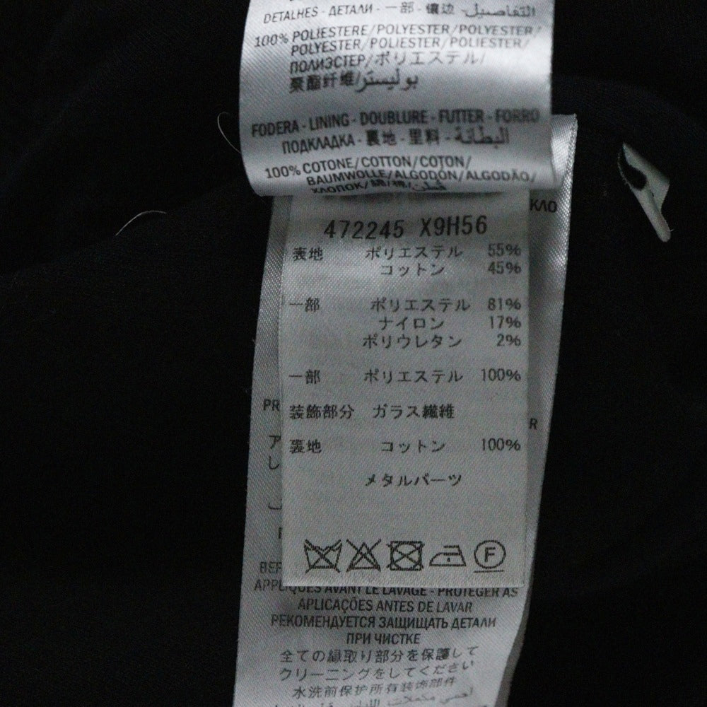 GUCCI(グッチ) クリスタルエンブロイダリー付 ジャージ フーディ パーカー ブラック レディース 472245 X9H56