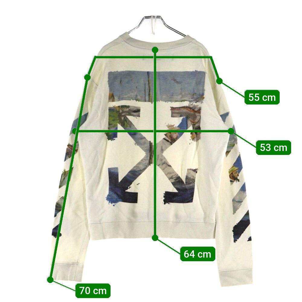 OFF-WHITE(オフホワイト) 19SS DIAG COLORED ARROWS SLIM CREW OMBA025R19003012 バックアロー クルーネックスウェットトレーナー 長袖 ホワイト