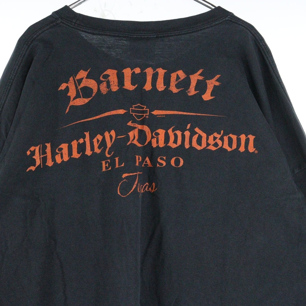 HARLEY DAVIDSON(ハーレーダビッドソン) 11s FLAMES L/S TEE ハーレーダビッドソン フレイムス 長袖ファイヤー クルーネックTシャツ ブラック