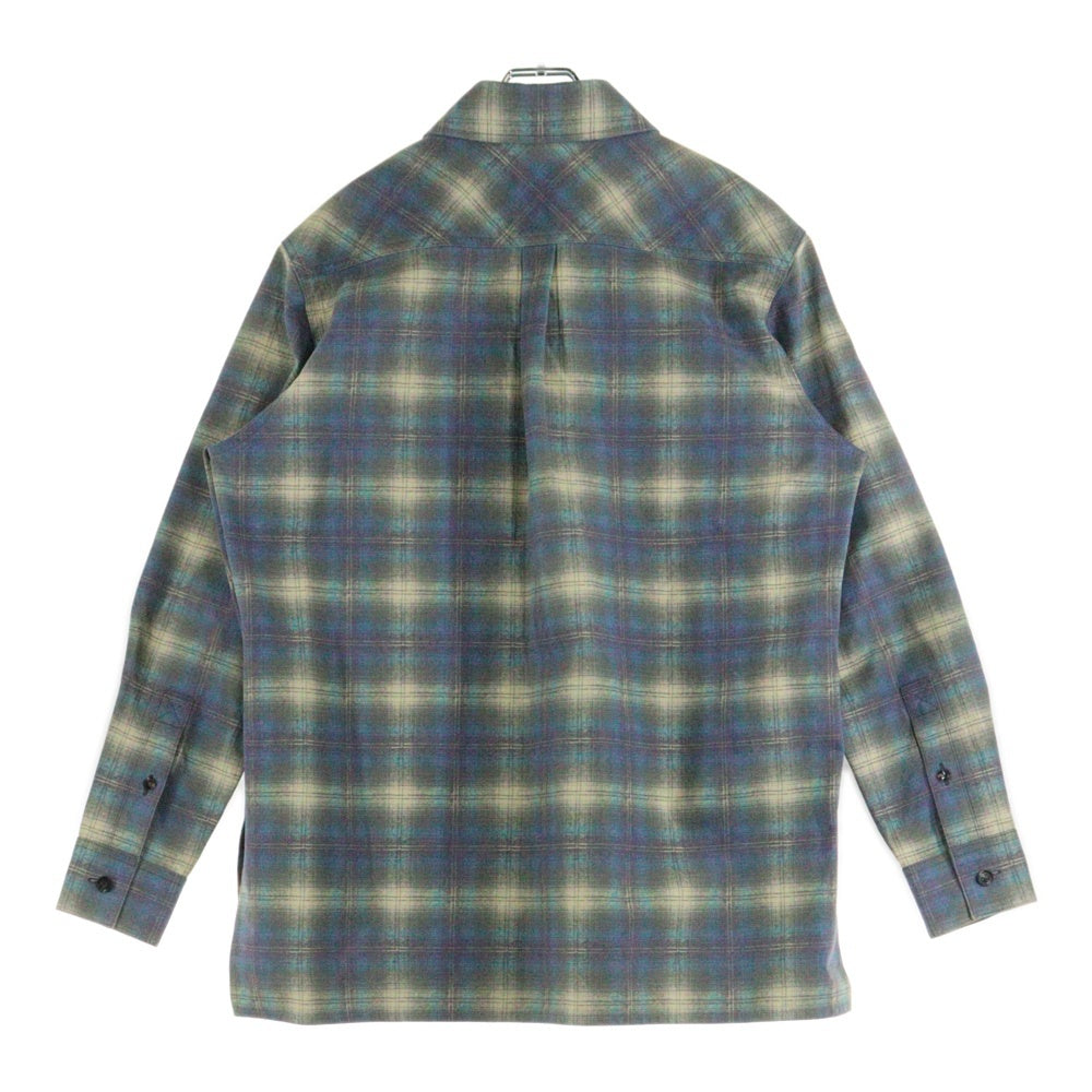 BOTTEGA VENETA(ボッテガヴェネタ) 23SS Printed Leather Check Flannel Shirt プリンテッド レザーチェックフランネル長袖シャツ マルチ 736013 V2QG0