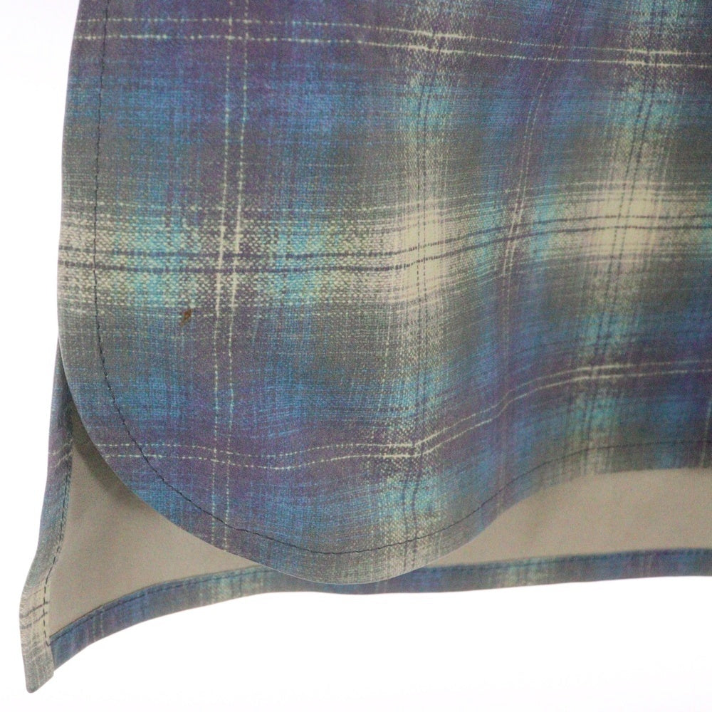 BOTTEGA VENETA(ボッテガヴェネタ) 23SS Printed Leather Check Flannel Shirt プリンテッド レザーチェックフランネル長袖シャツ マルチ 736013 V2QG0