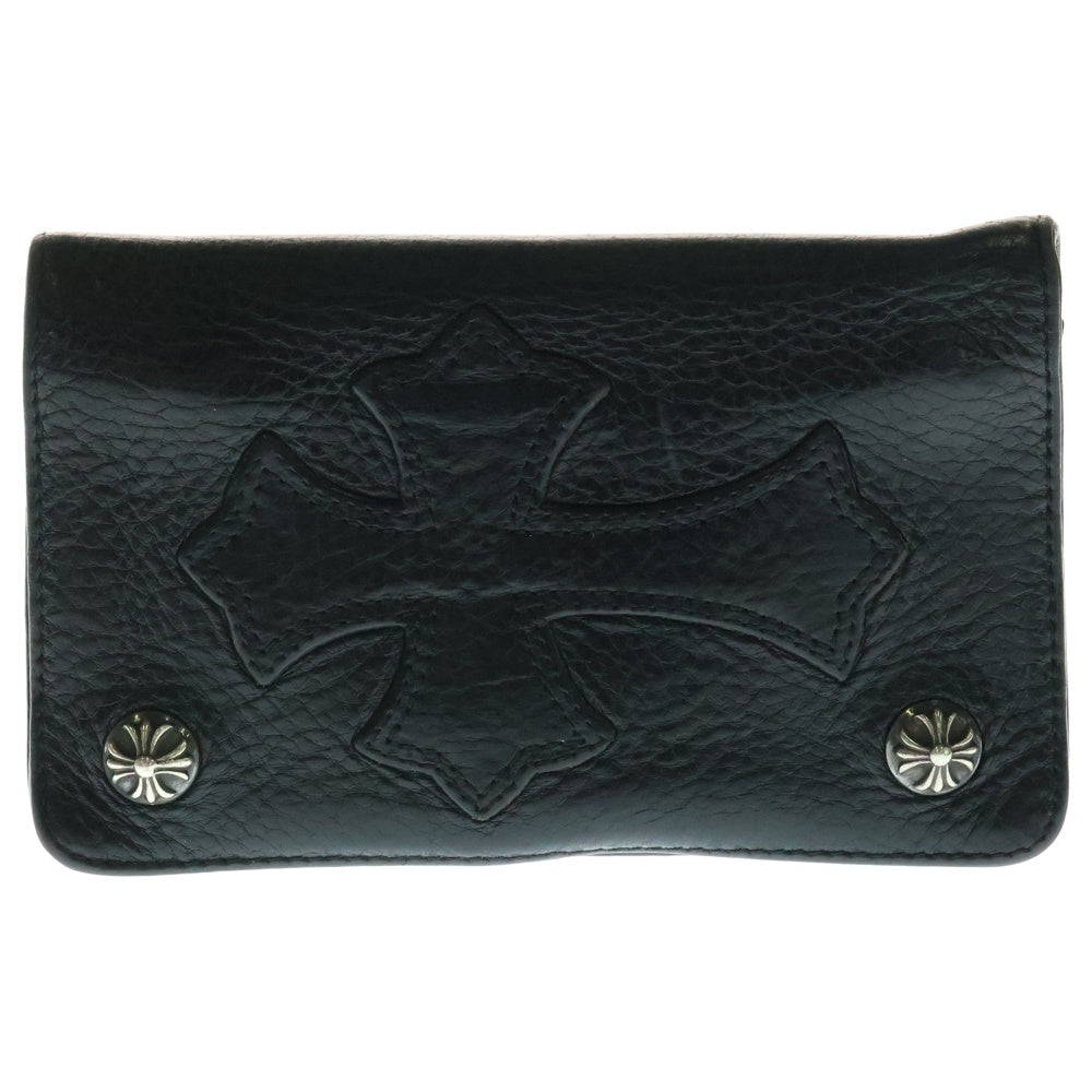 CHROME HEARTS(クロムハーツ) 1ZIP CROSS PATCH 1ジップ クロスパッチクロスボタンレザー財布