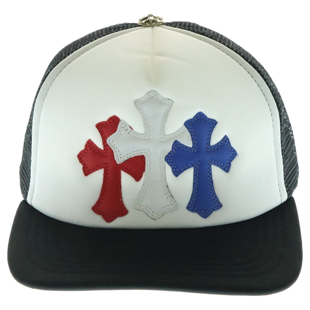 CHROME HEARTS(クロムハーツ) TRUCKER CAPト リコロール トリプルクロスパッチ トラッカーキャップ メッシュ レザーパッチ