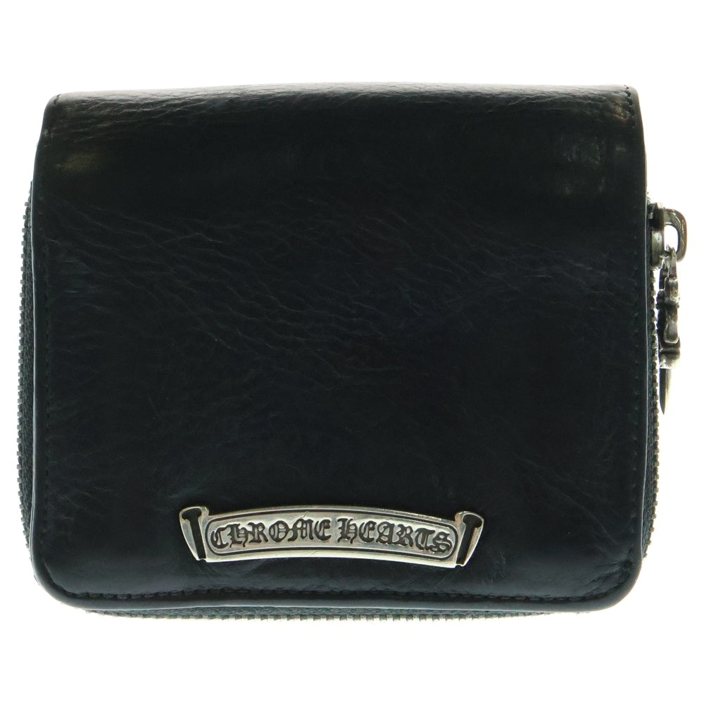 CHROME HEARTS(クロムハーツ) SQ ZIP BILL スクエアジップビル レザーウォレット 財布 ブラック BCA376