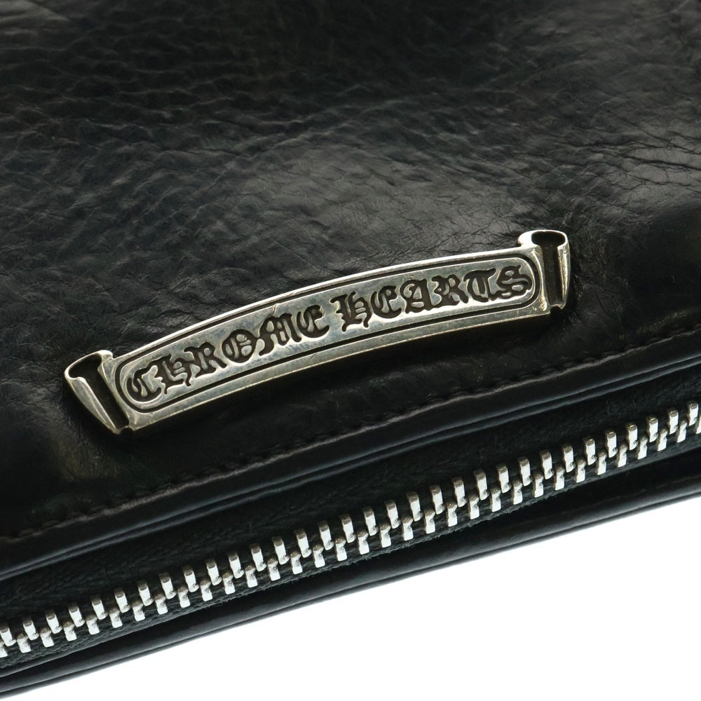 CHROME HEARTS(クロムハーツ) SQ ZIP BILL スクエアジップビル レザーウォレット 財布 ブラック BCA376
