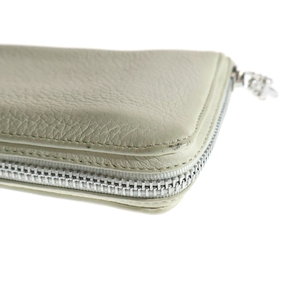 CHROME HEARTS(クロムハーツ) REC F ZIP 3セメタリー クロスパッチ ラウンドファスナーウォレット 長財布 ホワイト BCA368