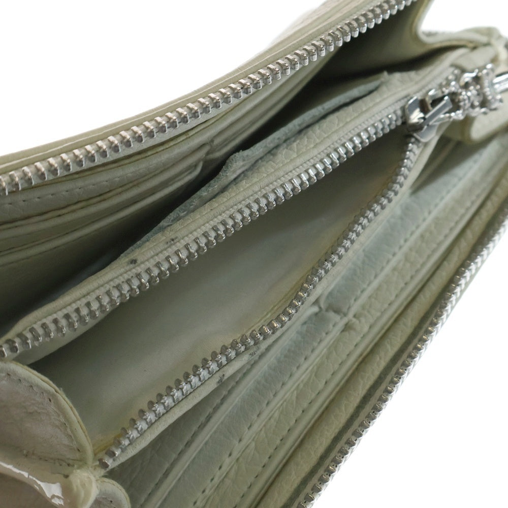CHROME HEARTS(クロムハーツ) REC F ZIP 3セメタリー クロスパッチ ラウンドファスナーウォレット 長財布 ホワイト BCA368