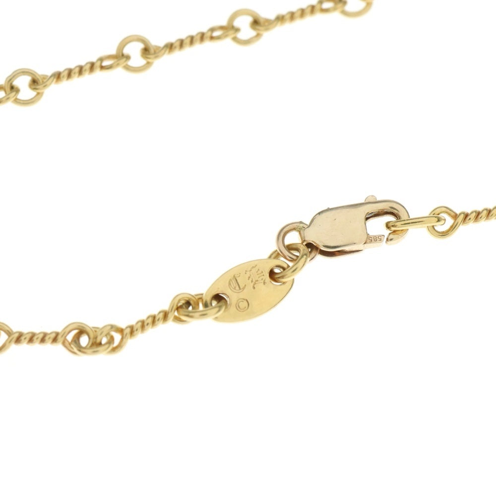 CHROME HEARTS(クロムハーツ) 22K NECKCHAIN T18 ツイストチェーン18inch アルファベットチャームゴールドネックレス