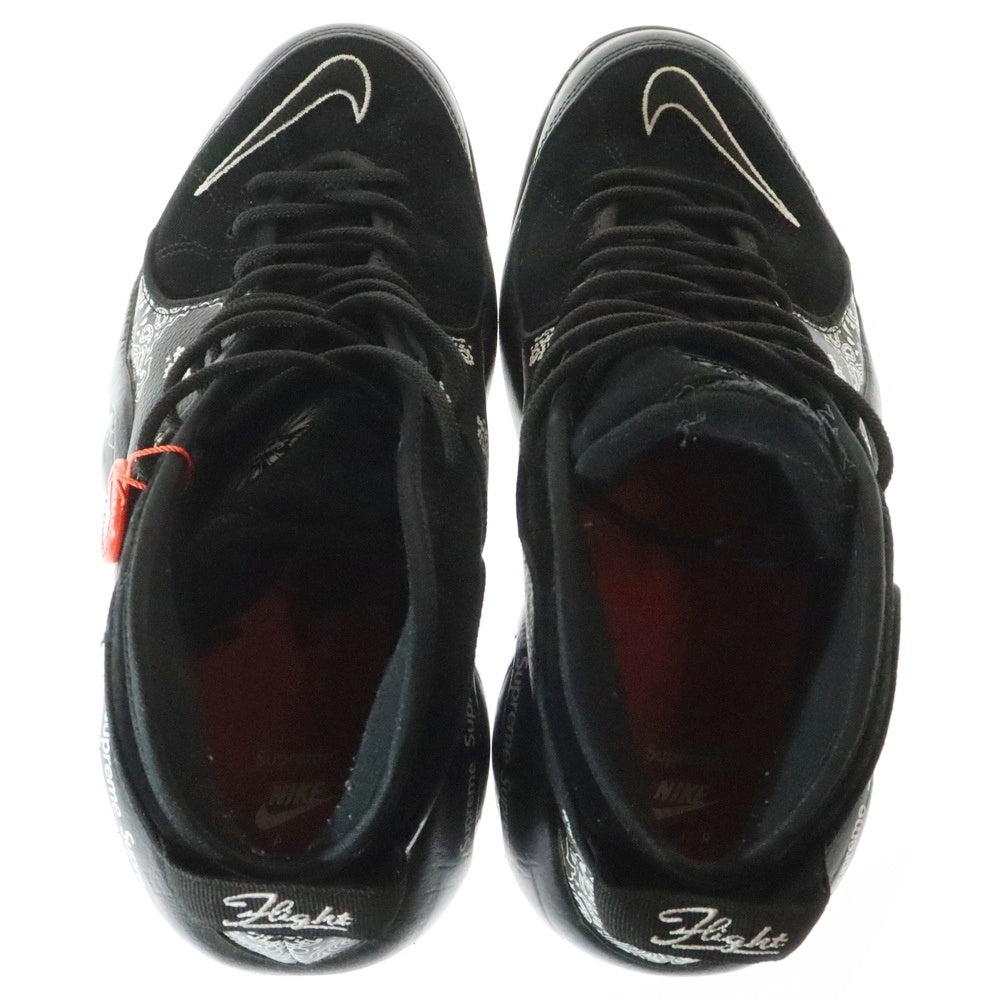 NIKE(ナイキ) 22SS×SUPREME AIR ZOOM FLIGHT 95 シュプリーム エアズーム フライト ハイカットスニーカー ブラック US10.5/28.5cm DJ8604-001