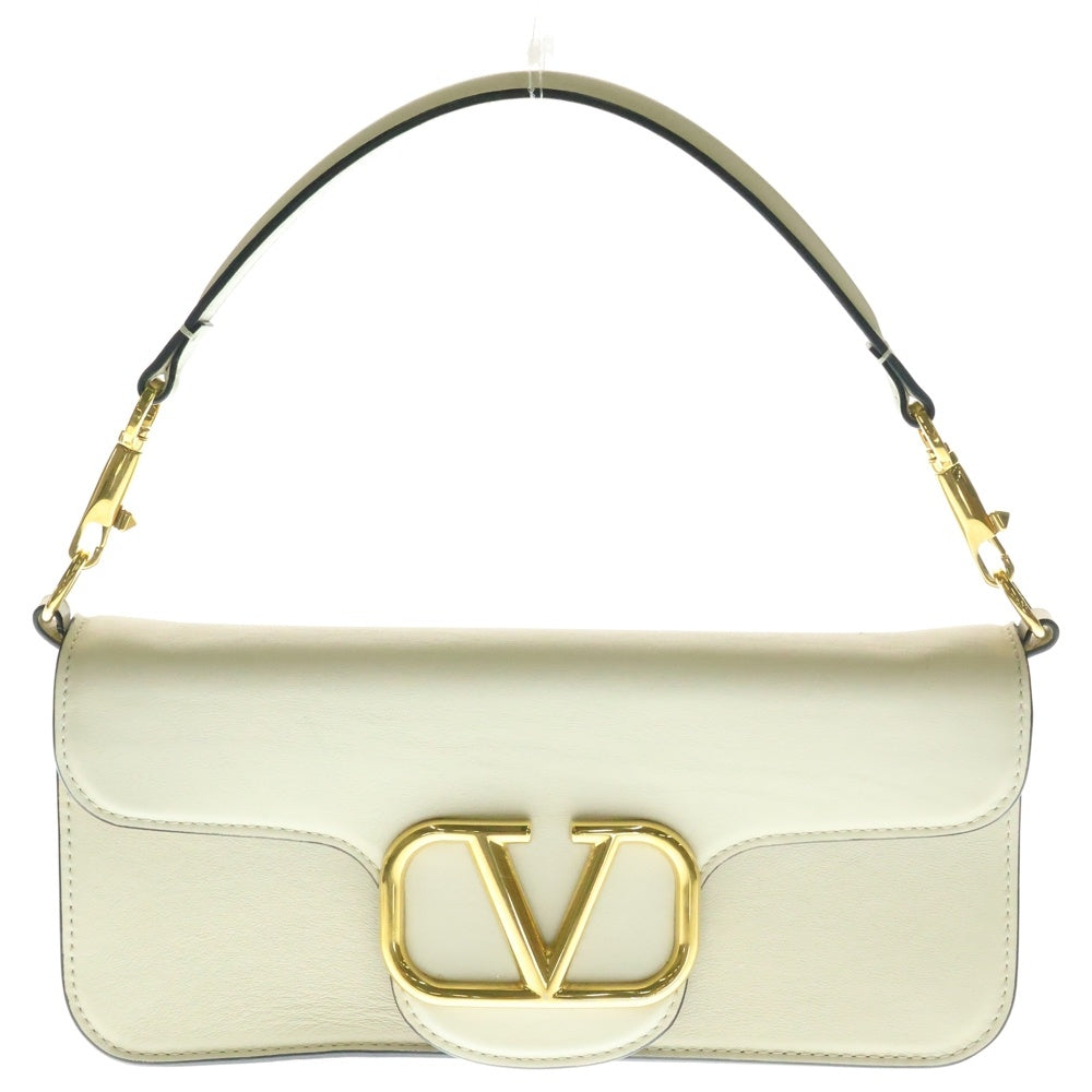 VALENTINO GARAVANI(ヴァレンチノガラヴァーニ) LOCO SHOULDER BAG 1W2B0K30ZXL ロコ Vロゴプレート 2WAY ショルダーバッグ カーフスキン アイボリー レディース