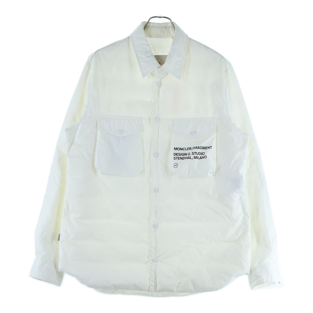 MONCLER(モンクレール) 20AW ×fragment design MAZEN Down Shirt Jacket フラグメントデザイン マゼン ダウンシャツジャケット ホワイト F209U1B50710