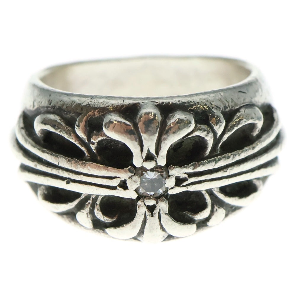 CHROME HEARTS(クロムハーツ) FLRL CRS 1DIA フローラルクロスリング 1ダイヤ シルバー