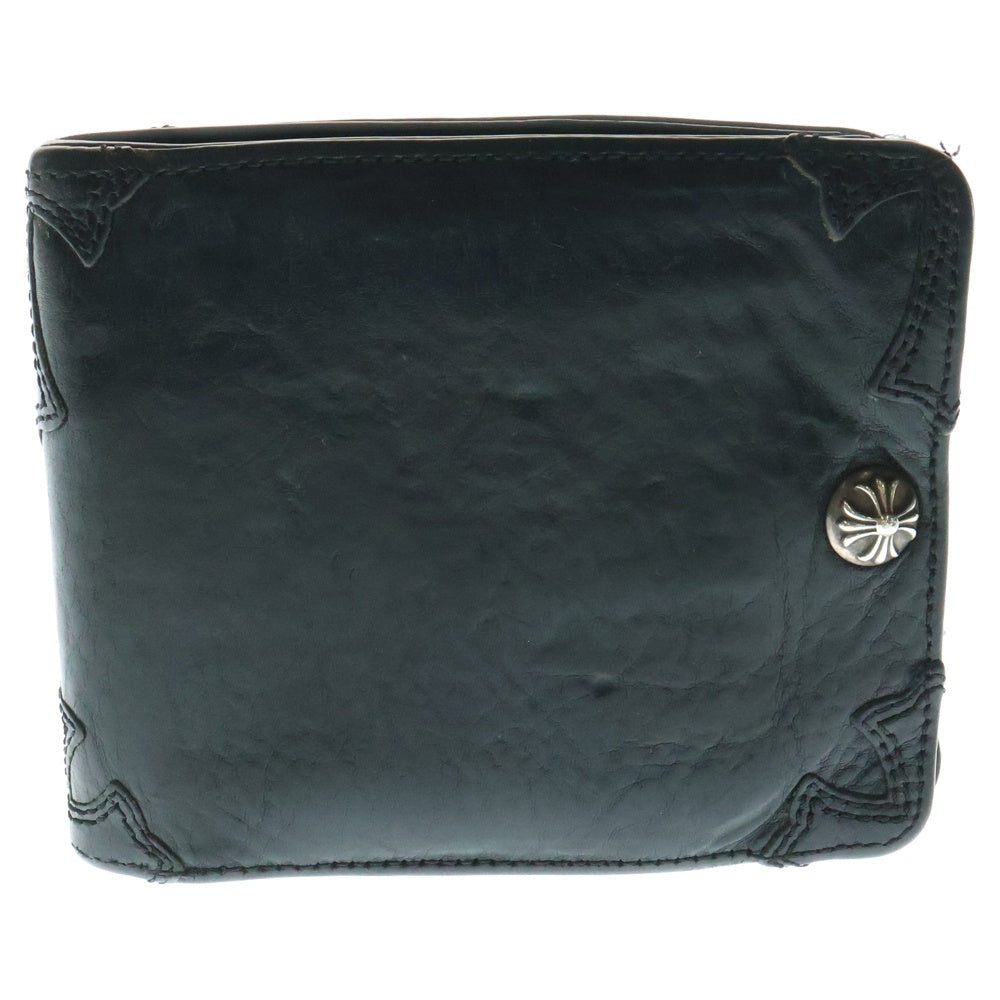 CHROME HEARTS(クロムハーツ) 1SNAP 1スナップ クロス ボールボタン クロスパッチレザーウォレット 財布 ブラック