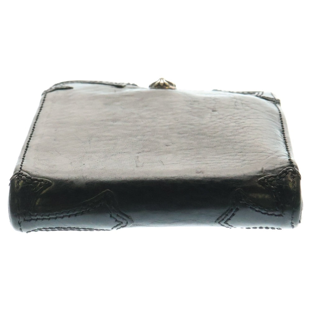 CHROME HEARTS(クロムハーツ) 1SNAP 1スナップ クロス ボールボタン クロスパッチレザーウォレット 財布 ブラック