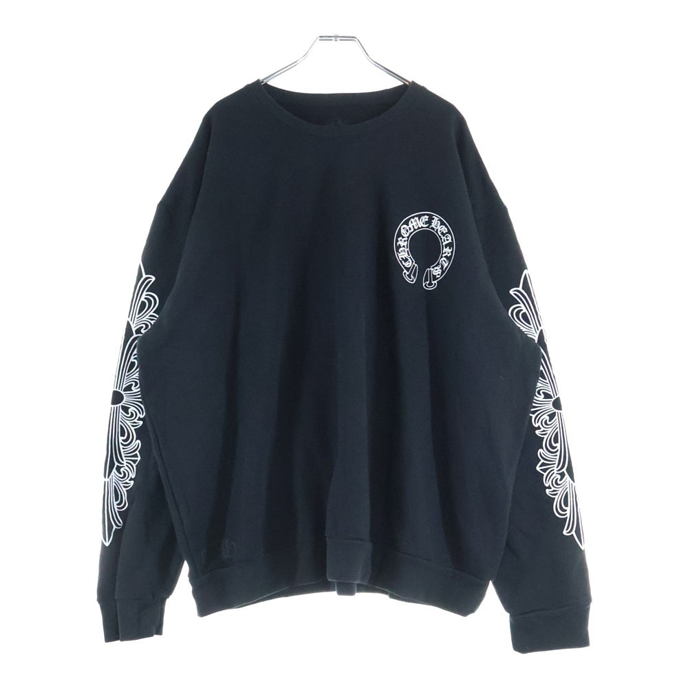 CHROME HEARTS(クロムハーツ) SWTSHRT PLVR バックホースシュー袖フローラルプリントスウェット