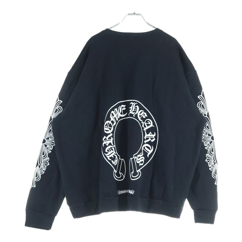 CHROME HEARTS(クロムハーツ) SWTSHRT PLVR バックホースシュー袖フローラルプリントスウェット