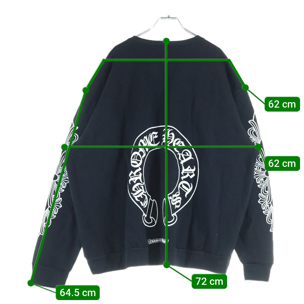 CHROME HEARTS(クロムハーツ) SWTSHRT PLVR バックホースシュー袖フローラルプリントスウェット
