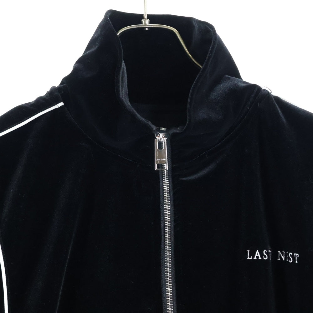 LAST NEST(ラスト ネスト) VELOUR TRACK JKT ロゴベロアジップトラックジャケット ブラック
