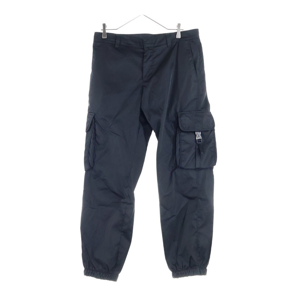 PRADA(プラダ) 21SS RE-NYLON トライアングルロゴプレート ナイロンカーゴロングパンツ ブラック SPH130 S211 1WQ8 三角ロゴ