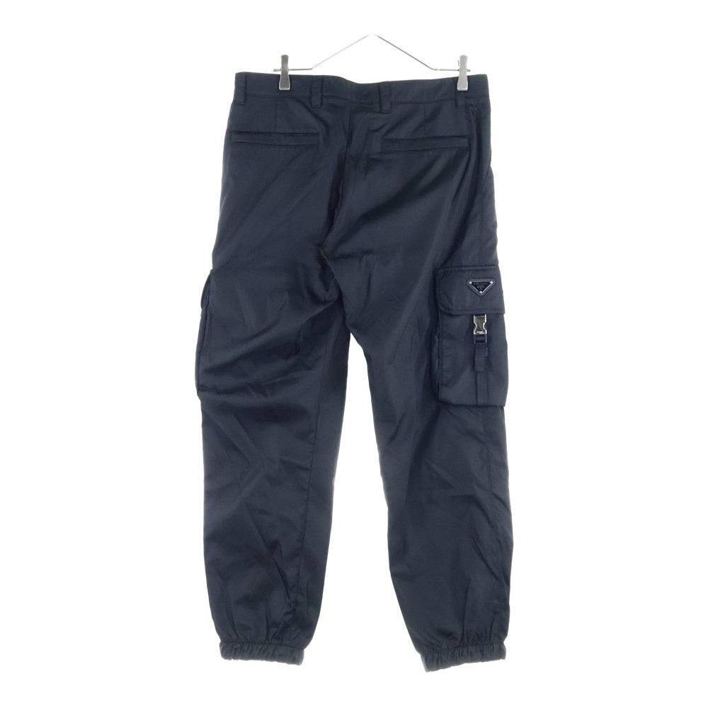 PRADA(プラダ) 21SS RE-NYLON トライアングルロゴプレート ナイロンカーゴロングパンツ ブラック SPH130 S211 1WQ8 三角ロゴ