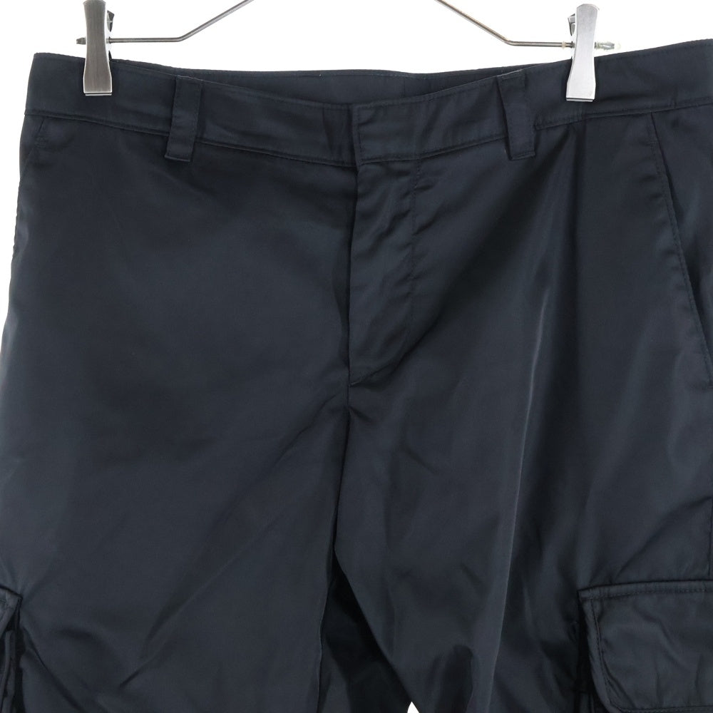 PRADA(プラダ) 21SS RE-NYLON トライアングルロゴプレート ナイロンカーゴロングパンツ ブラック SPH130 S211 1WQ8 三角ロゴ