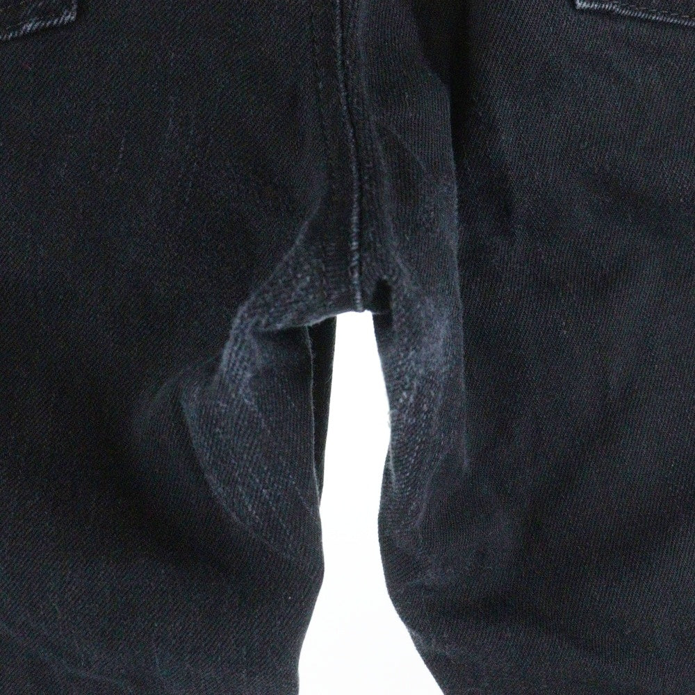 CHROME HEARTS(クロムハーツ) DNM PANTS CRS BTN 裾ジップフレアニーステッチデニムパンツ ブラック/シルバー