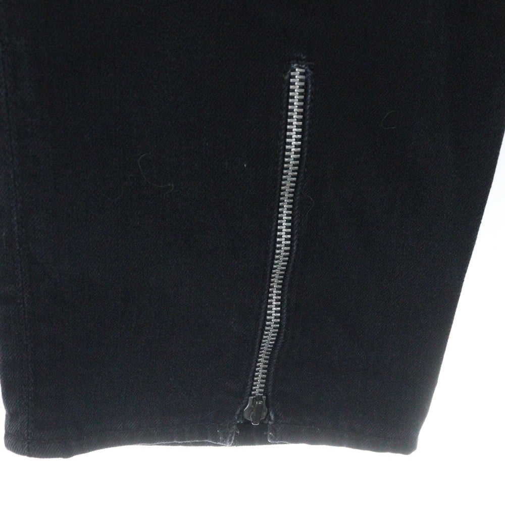 CHROME HEARTS(クロムハーツ) DNM PANTS CRS BTN 裾ジップフレアニーステッチデニムパンツ ブラック/シルバー