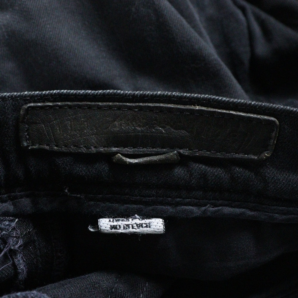 CHROME HEARTS(クロムハーツ) DNM PANTS CRS BTN 裾ジップフレアニーステッチデニムパンツ ブラック/シルバー