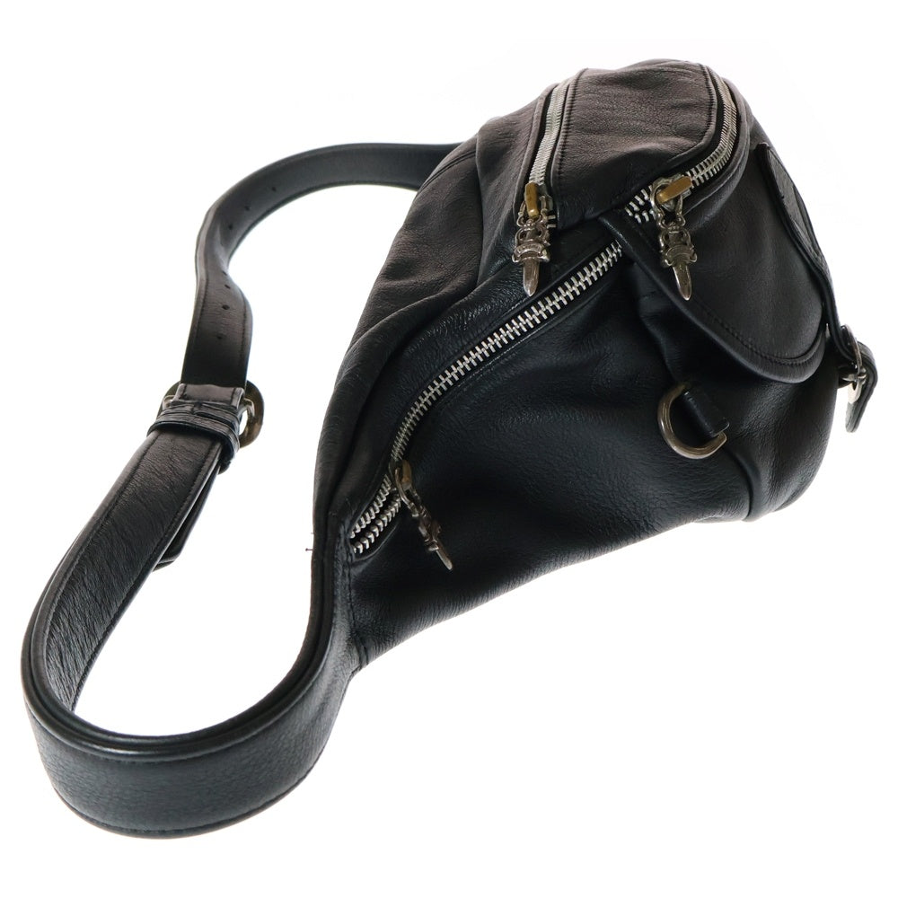 CHROME HEARTS(クロムハーツ) #1 SNAT PACK スナットパック ダガージップ ガンスリンガーベルト レザーウエストバッグ ブラック BCA378