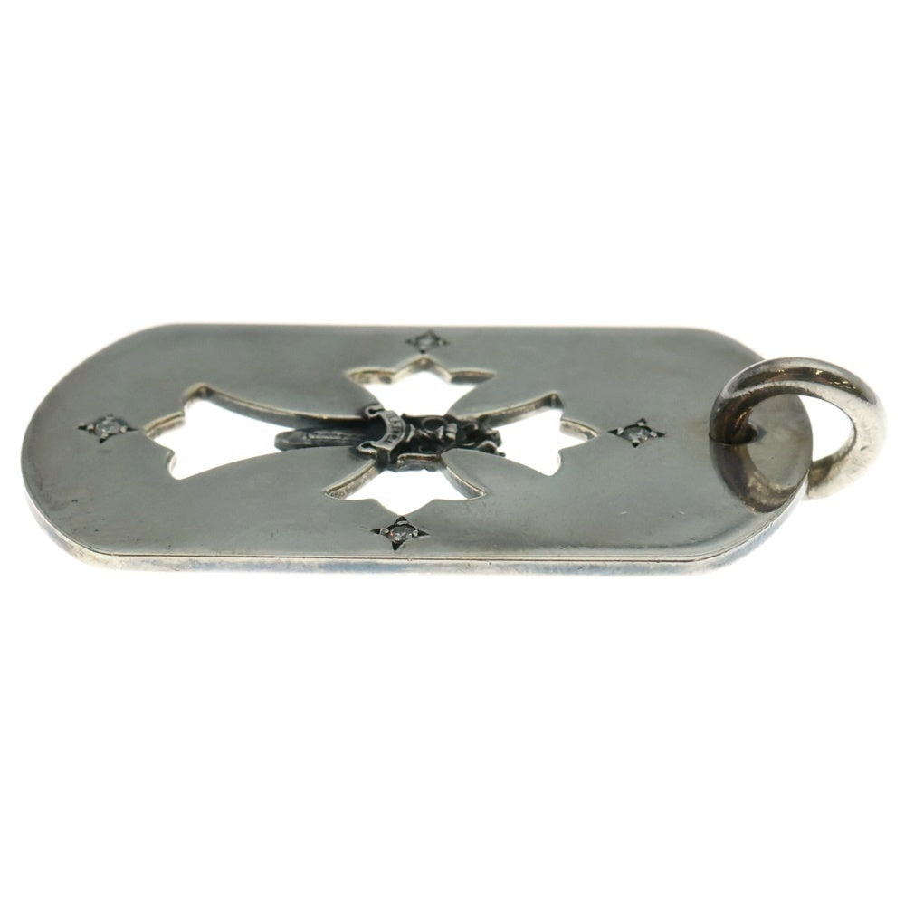CHROME HEARTS(クロムハーツ) D TAG LRG FLE DAG AFTER 4P DIAフレア ダガー アフター 4Pダイヤ ラージ ドッグタグ ペンダントトップ シルバー