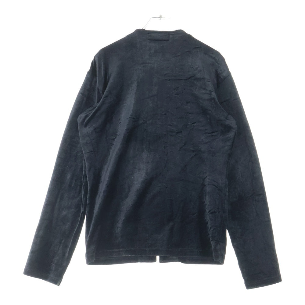 Yohji Yamamoto(ヨウジヤマモト) ノーカラー ベロアWジップジャケット ブラック レディース