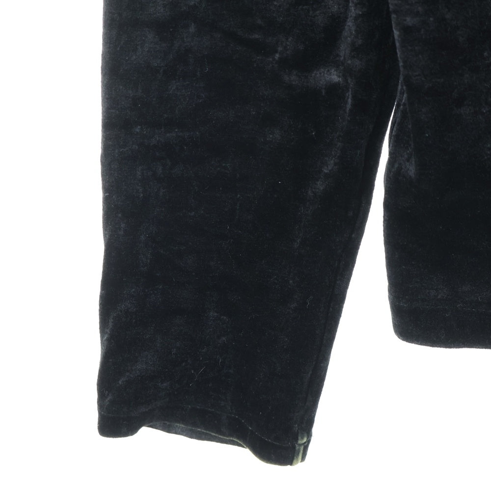 Yohji Yamamoto(ヨウジヤマモト) ノーカラー ベロアWジップジャケット ブラック レディース