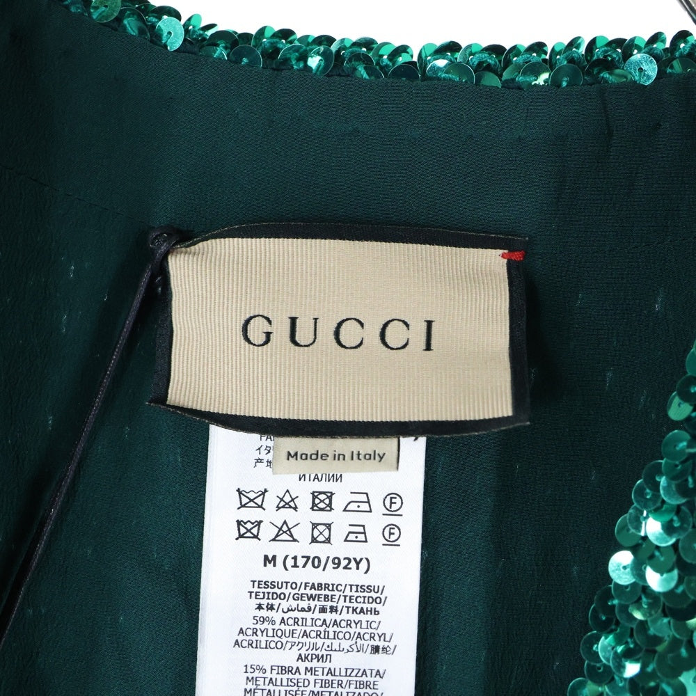GUCCI(グッチ) Metallic Sequin Jacket 653449 XKBTI メタリック スパンコールショートジャケット レディース グリーン