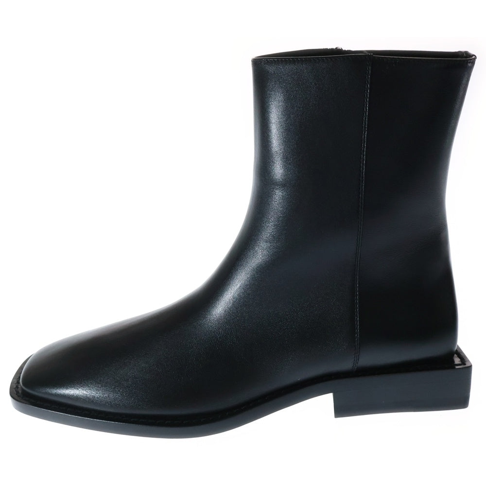 BALENCIAGA(バレンシアガ) BBロゴ スクエアトゥ サイドジップ アンクルブーツ カーフスキン ブラック 616349