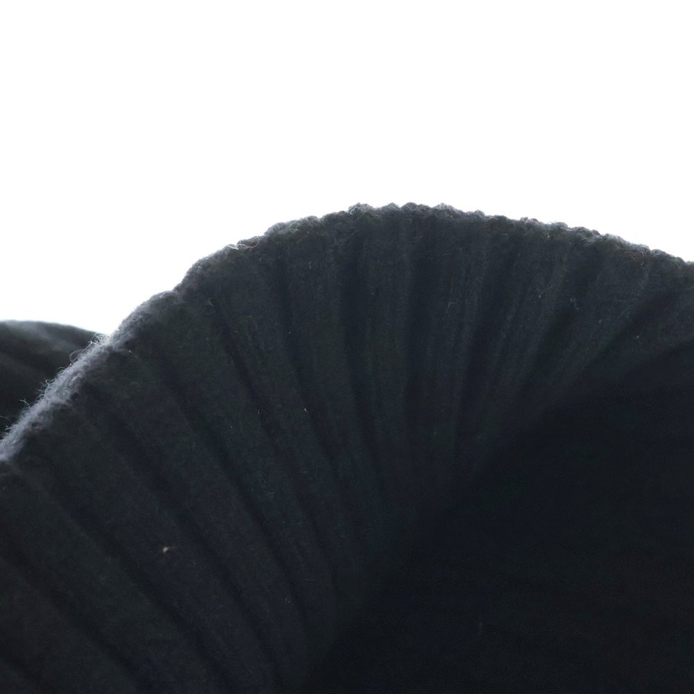 CHROME HEARTS(クロムハーツ) Cashmere Cross Leather Patch Beanie カシミヤ クロスパッチ ビーニー ニットキャップ ニット帽 レザークロスパッチ ホースシューボタン ブラック