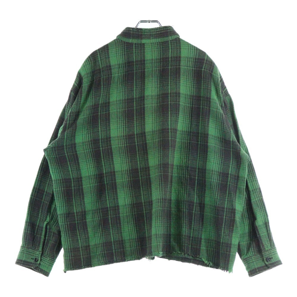SAINT MICHAEL(セントマイケル) 24SS FRNL CHECKSHIRTS チェックシャツ 長袖シャツ グリーン SM-YS8-0000-024
