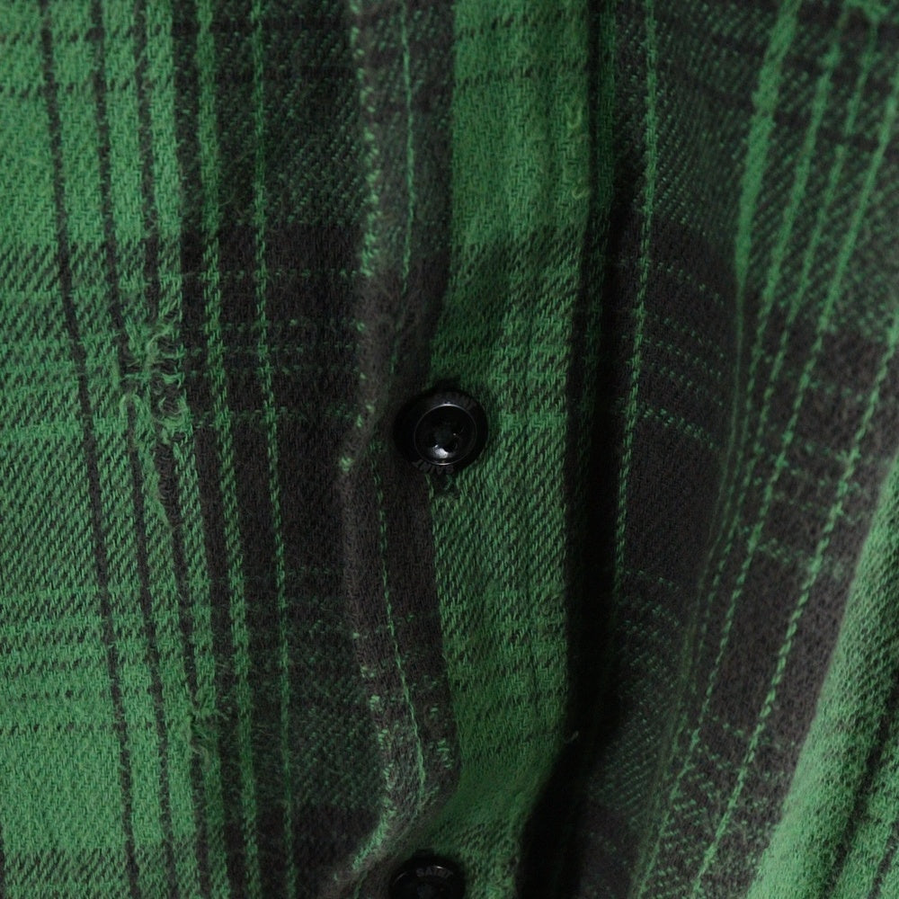 SAINT MICHAEL(セントマイケル) 24SS FRNL CHECKSHIRTS チェックシャツ 長袖シャツ グリーン SM-YS8-0000-024