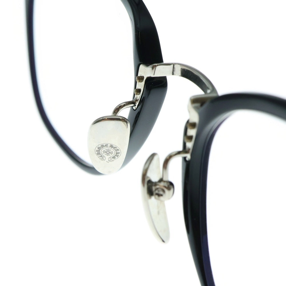 CHROME HEARTS(クロムハーツ) SHAGASS シャガス クロステンプル ウェリントンフレーム クリアレンズ メガネ 眼鏡 アイウェア ブラック