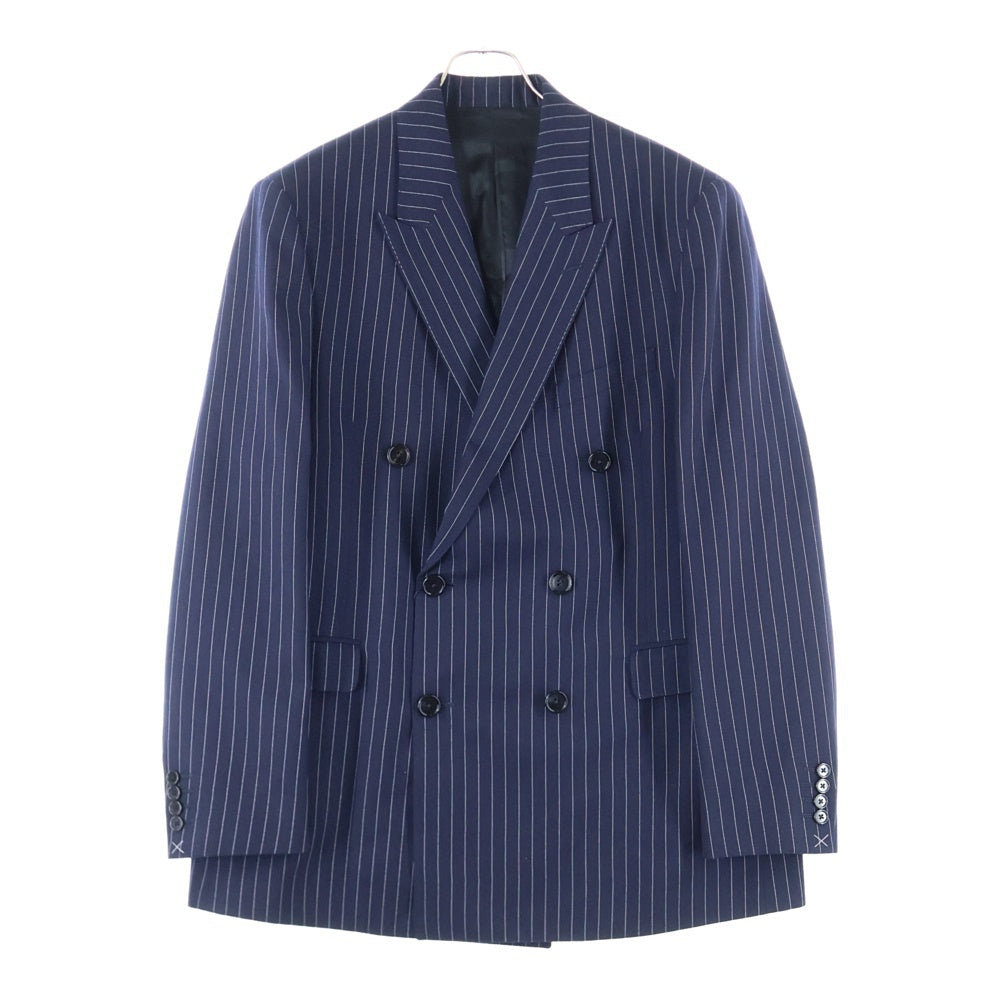 CELINE(セリーヌ) Classic Tailored Jacket 6B ストライプダブルブレストテーラードジャケット 2V16H399U ネイビー