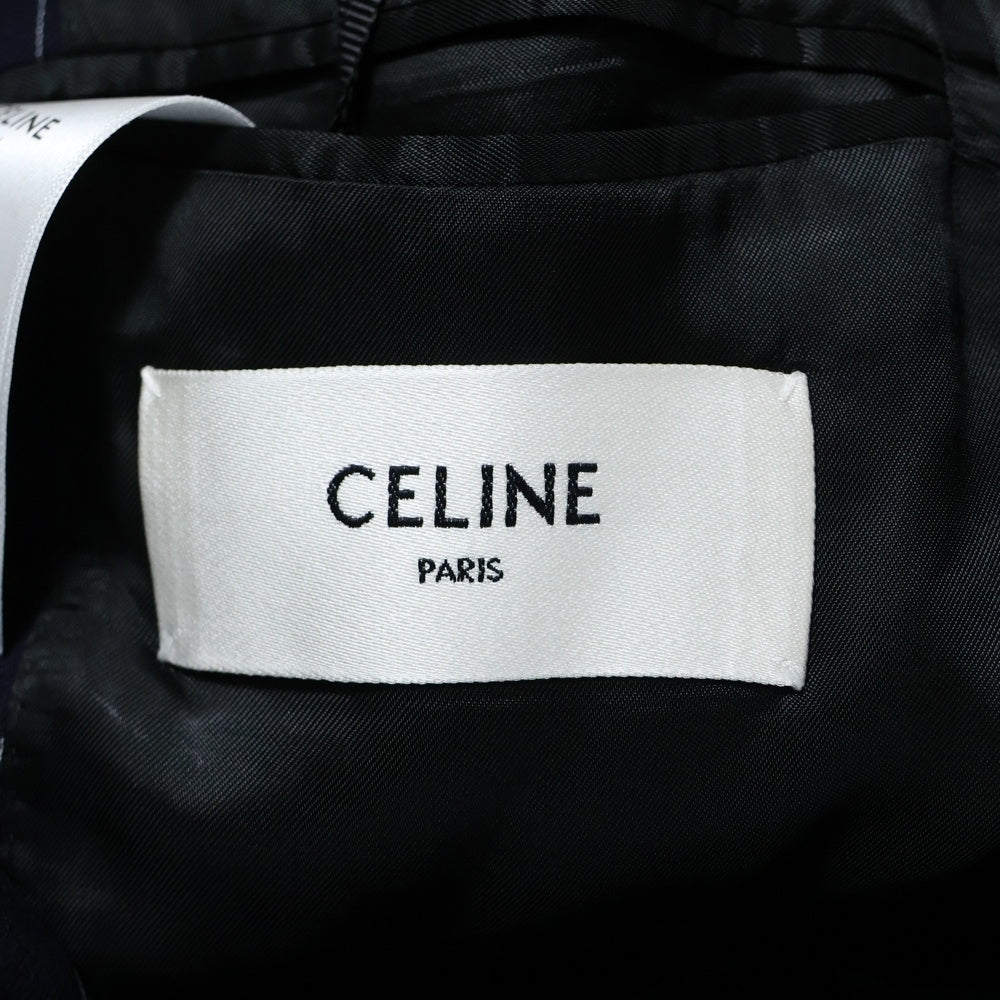CELINE(セリーヌ) Classic Tailored Jacket 6B ストライプダブルブレストテーラードジャケット 2V16H399U ネイビー