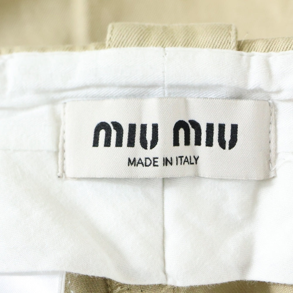 miumiu(ミュウミュウ) ロゴ チノ バミューダ コットンパンツMP1648 1UPX F0065