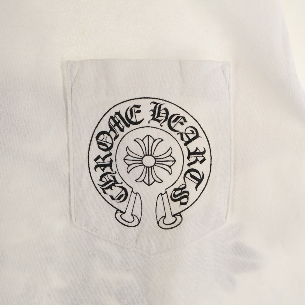 CHROME HEARTS(クロムハーツ) OLD オールドモデル バッククロスホースシュー ホースシュープリントポケット 半袖Tシャツ カットソー ホワイト