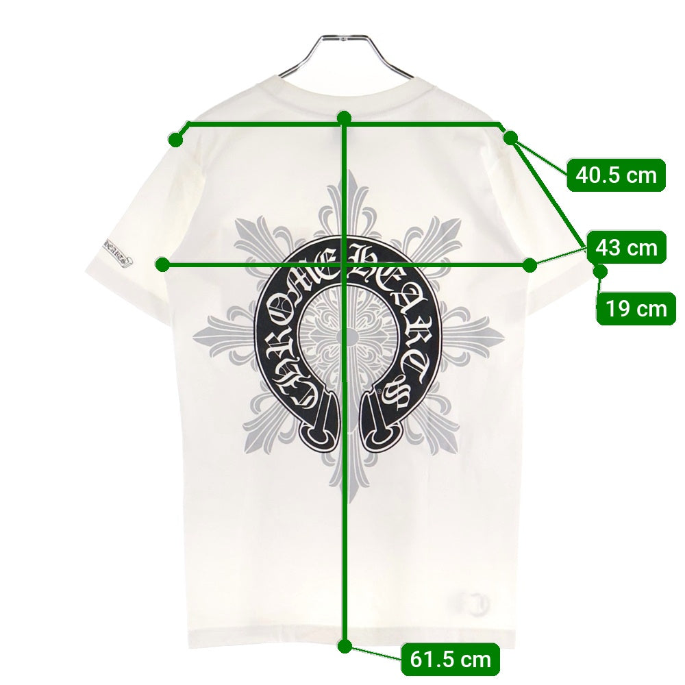 CHROME HEARTS(クロムハーツ) OLD オールドモデル バッククロスホースシュー ホースシュープリントポケット 半袖Tシャツ カットソー ホワイト
