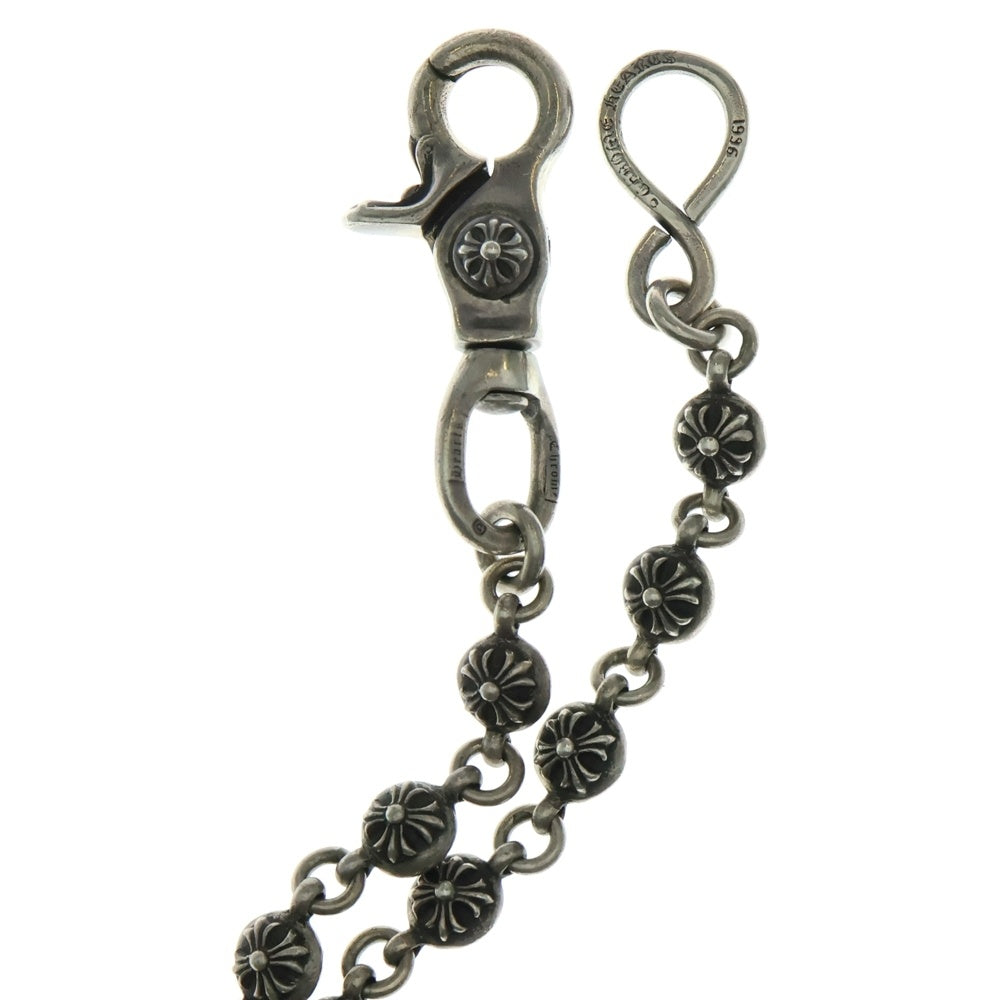 CHROME HEARTS(クロムハーツ) 2BALL LONG-S/1クリップロング#2クロスボール ウォレットチェーン シルバー BCA386