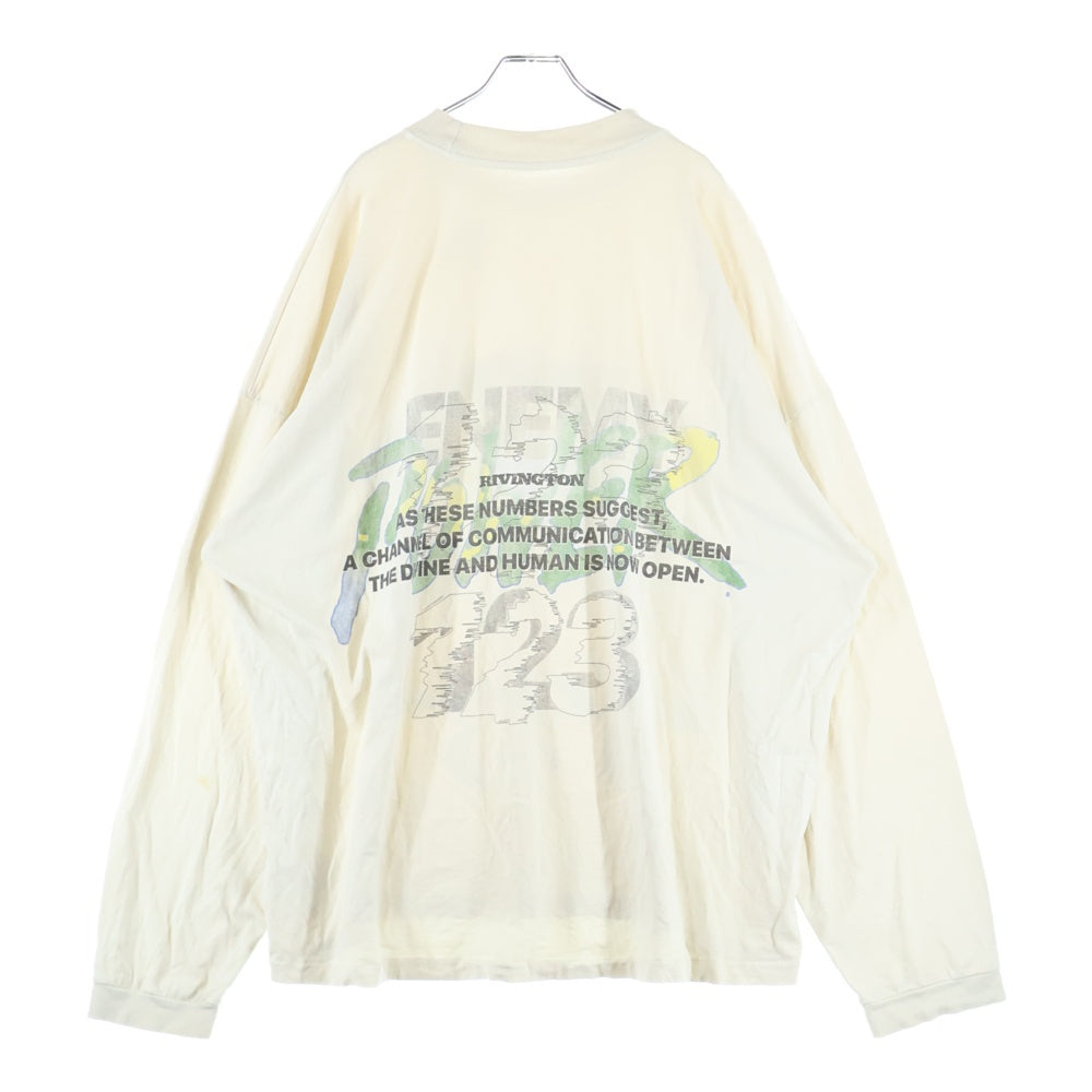 RRR123 RIVINGTON roi Rebis(リヴィントンロイレビス) FIN DU MONE LS TEE 両面グラフィックプリントTシャツ 長袖クルーネックカットソー アイボリー